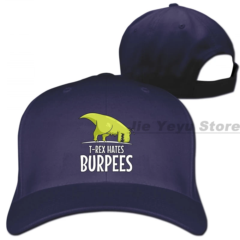 T-Rex Hate Burpees, забавная бейсбольная кепка с динозавром для тренажерного зала, мужская и женская бейсболка, модная Регулируемая Кепка - Цвет: 1-Navy
