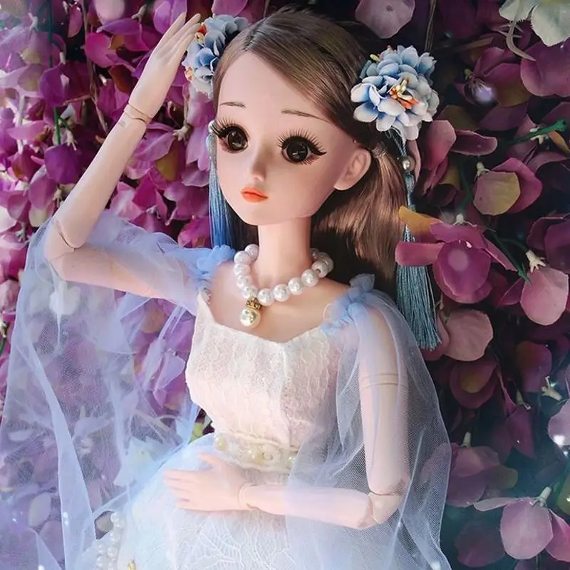 60 см 20 подвижные суставы белая кожа Bjd кукла принцесса платье девушки игрушки 3D