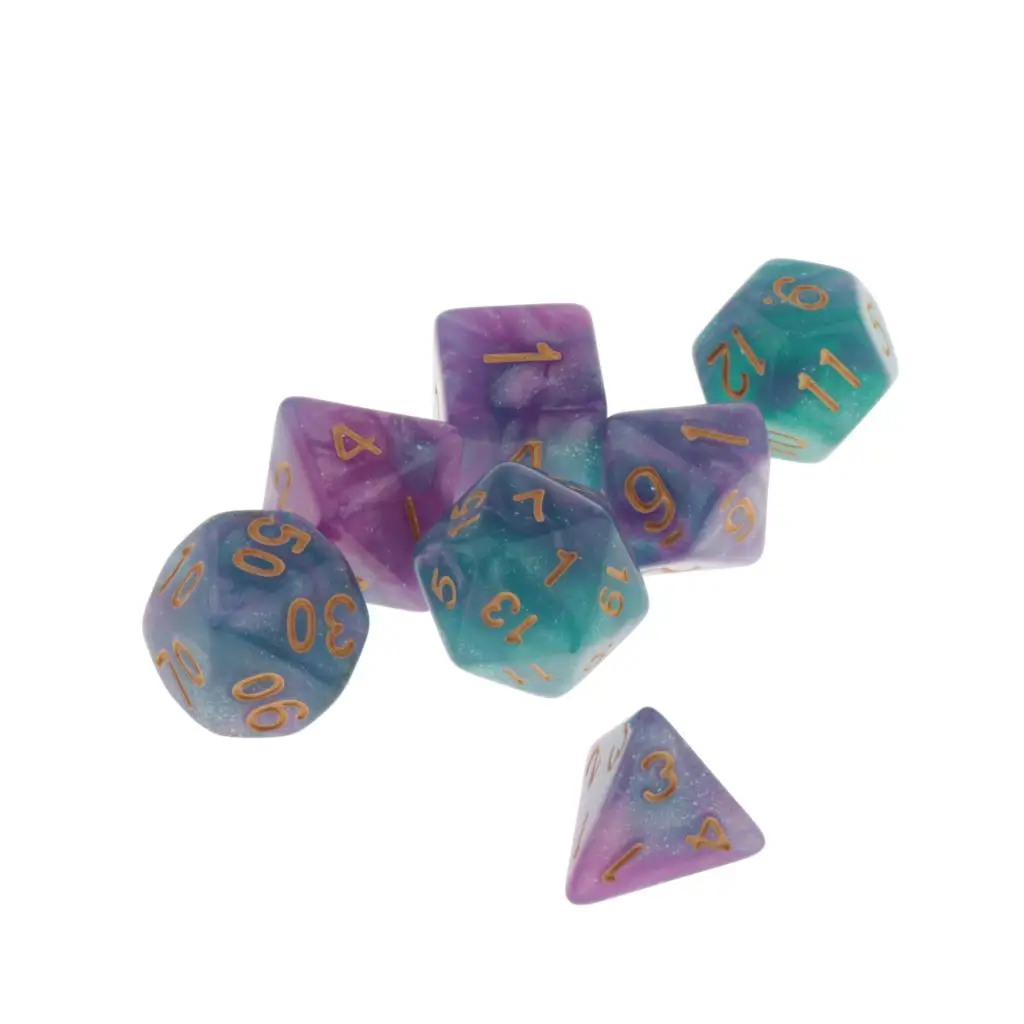  7 Die Polyhedral Dice Dungeons & Dragon D4-D20 D12 Dices Board Game Accessories DND Role Playing Game Dice Set