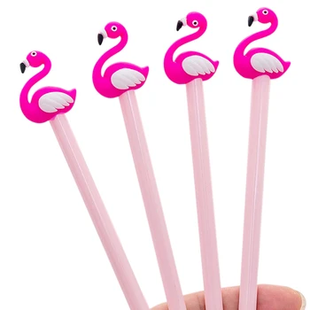 

48pcs/lot Cartoon Pink Flamingo Neutral Pen Student Writing Office Stationery Black Signature Pen Free Shipping