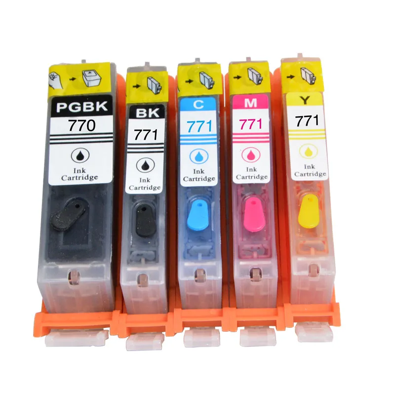 5 шт. PGI-770 CLI-771 многоразовые картриджи для canon MG5770 MG6870 TS5070 TS6070 TS8070 с чипом ARC для canon 770 PGI770 - Цвет: 1set
