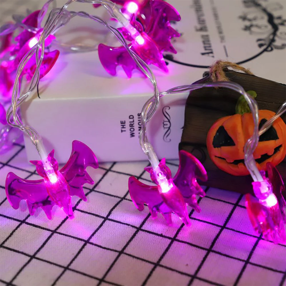3M Halloween LED String Light DC5V Battery Operated Halloween Decoration Hanging Lights Indoor Decorative Pumpkin Bat Ghost Lamp