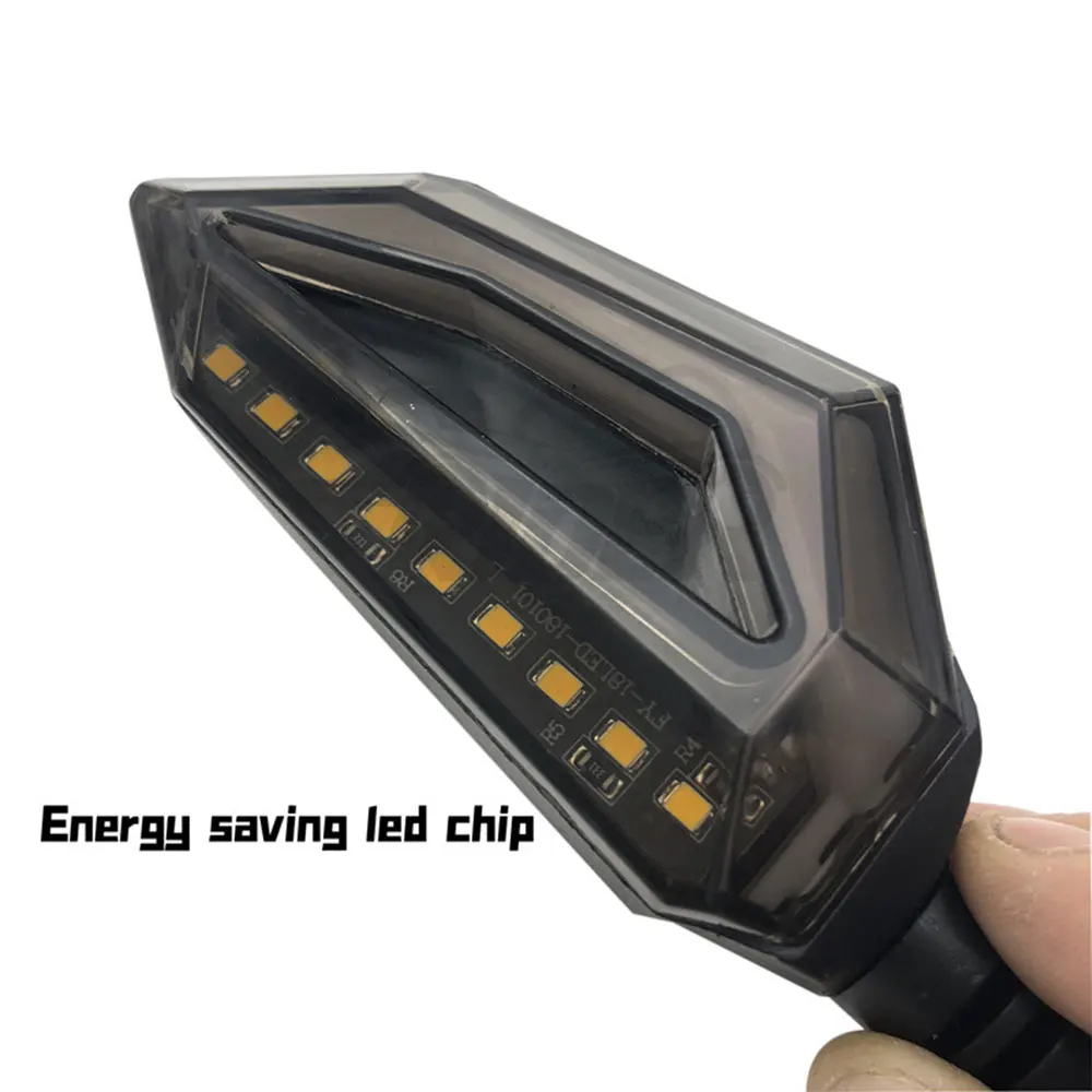 1 Pair Universal Motorcycles LED Turn Signals Lights Flasher Amber Flexible Stop Signal Lamp for Rear Directions Cafe Racer Tail