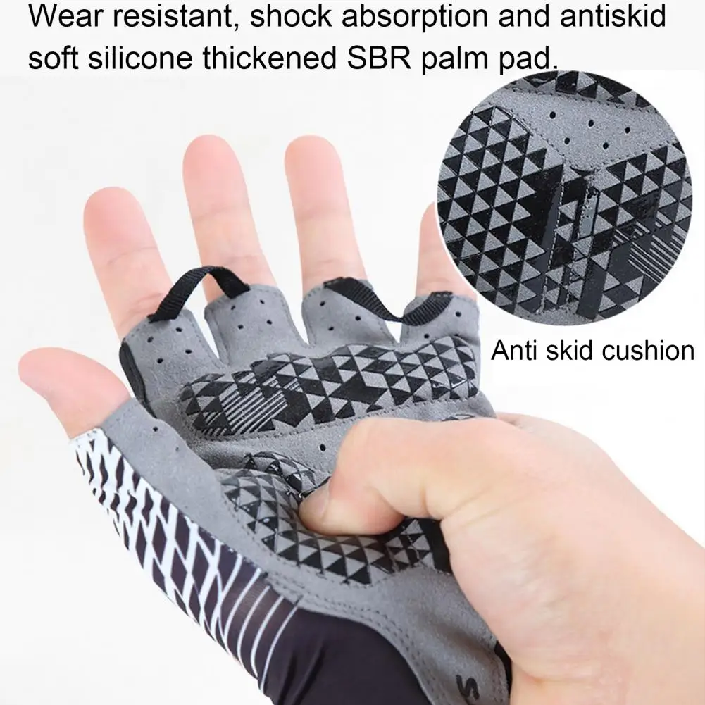 Sport Gloves 1Pair Men Cycling Gloves Thick Anti-Slip Half Finger Gloves Mittens for Gym Breathable Climbing Wear-Resistant