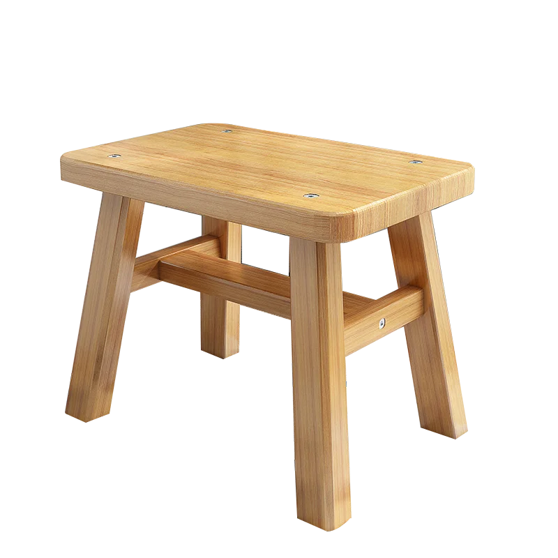 

Summer cool bamboo bench short change shoes wear shoes stool adult home living room solid wood children and children