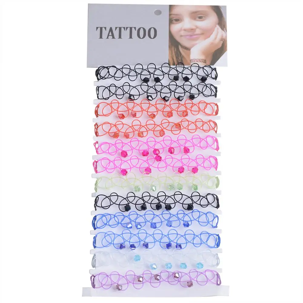 Braccialetti elastici impilabili multistrato con perline di cristallo Boho a 9 fili - Italia