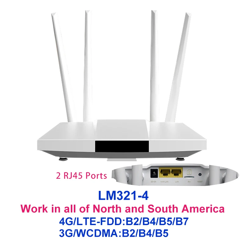 modem router combos TIANJIE 4G LTE Cat4 Router WIFI Không Dây Kích Nhà 300Mbps 2 RJ45 LAN WAN Trong Nhà CPE 32 người Sử Dụng Có Khe Sim router extender Modem-Router Combos