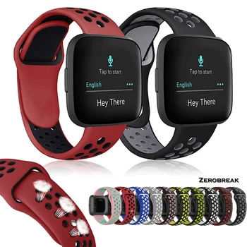 

Zerobreak Sport Band For Fitbit Versa Silicone Replacement Breathable Accessories Band For Fitbit Versa 2 Smart Watch Strap