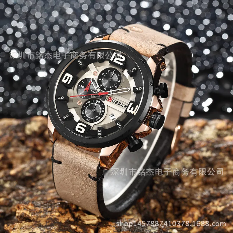 

Curren Karui En 8288 New Style Six-pin Multi-functional Large Dial MEN'S Watch Casual Fashion Quartz Watch
