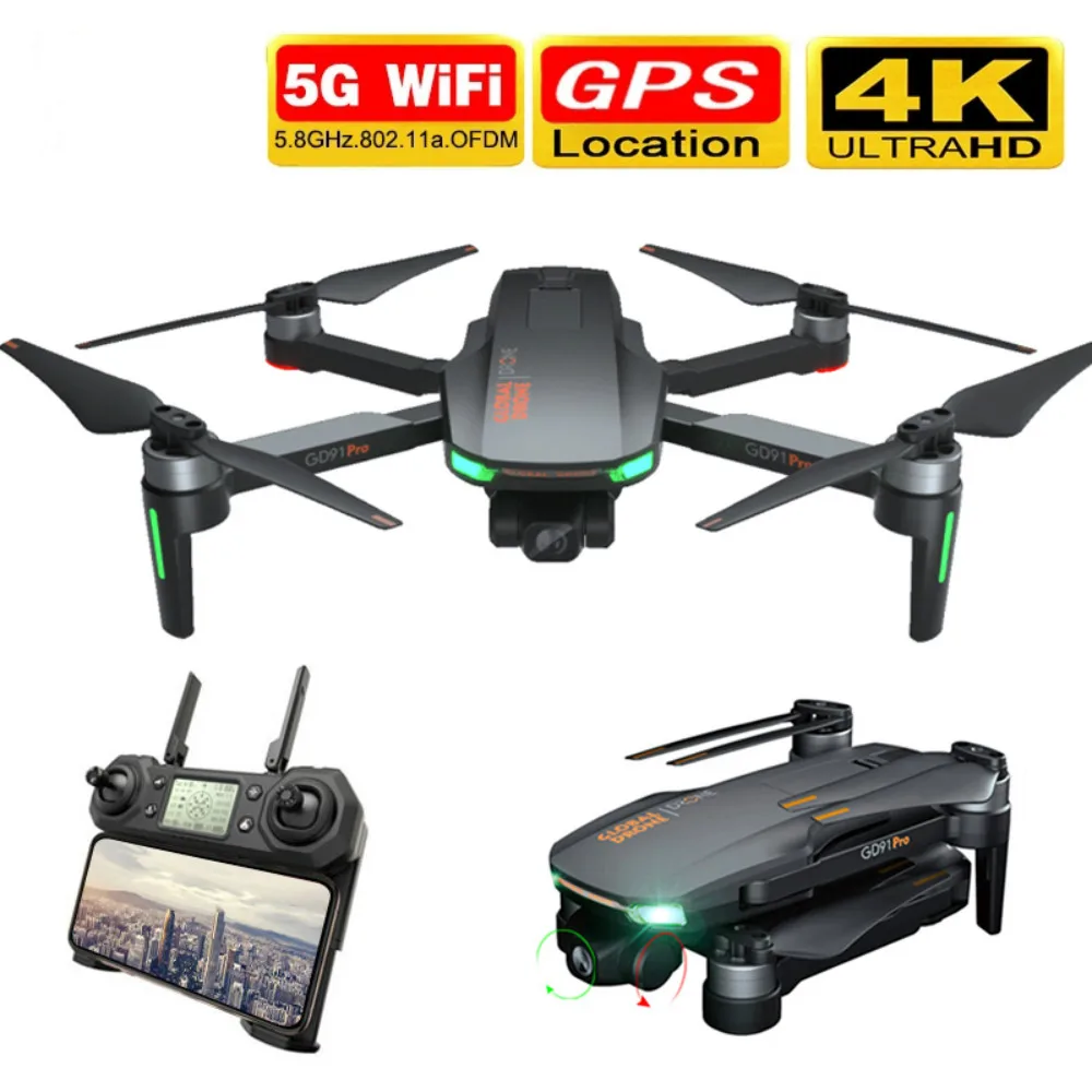RC Drone 4k Gps 5g Wifi Two-axis Gimbal Camera Brushless Motor Supports TF Card for 25 Minutes Distance 1km GD91 Rc Quadcopter
RC Drone 4k Gps 5g Wifi Two-axis Gimbal Camera Brushless Motor Supports TF Card for 25 Minutes Distance 1km GD91 Rc Quadcopter