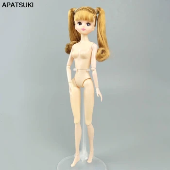 

Kids Toy 1/6 BJD Dolls Gold Double Ponytail Hair Doll Head & 12 or 14 Joints Moveable Body For Licca Doll 1:6 Dolls Accessories