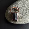 FUWO Hot Sale Black Tourmaline Pendant With Antique Copper Plated Natural Semi Precious Stone Retro Jewelry Wholesale PD376 5Pcs 2