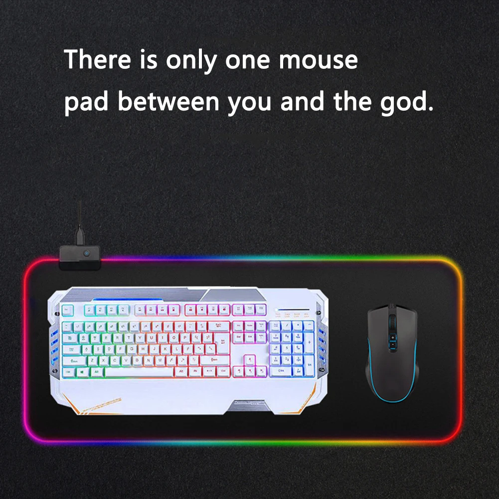 RGB светодиодный коврик для мыши большой коврик для мыши USB Проводное освещение игровой геймер игровые коврики и чехлы Нескользящие Красочные светящиеся для ПК коврик для мыши