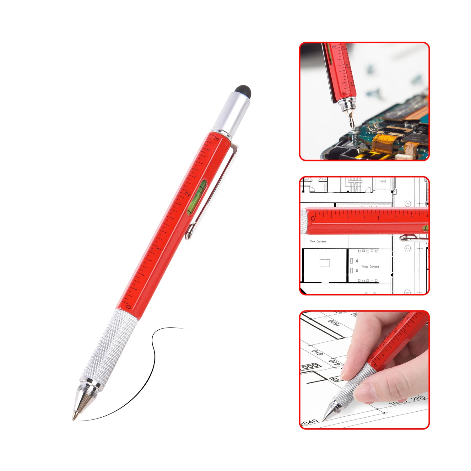 7 In1 Multifunction Handheld Screwdriver Tool Ballpoint Pen Measure Technical Ruler Screwdriver Touch Screen Stylus Spirit Level 7 In1 Multifunction Handheld Screwdriver Tool Ballpoint Pen Measure Technical Ruler Screwdriver Touch Screen Stylus Spirit Level
