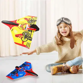 

Kids Hand Throwing Electric Glider USB Charging Aircraft Hand Throwing Electric Educational Model Funny DIY Glider RC Airplane