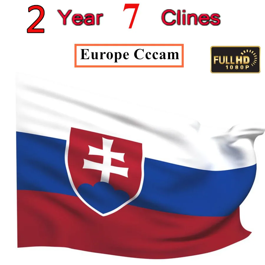 ##BUY Special for Slovakia Europe HD 2 Year CCCam Spain Portugal Germany Poland Satellite tv Receiver 7Clines For DVB S2 v7s V8 V9 BOX
