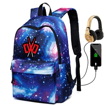 

CWC Printed Unisex Galaxy Outdoor Rucksack Backpack Student Oxford Bag USB Charging Computer Bags