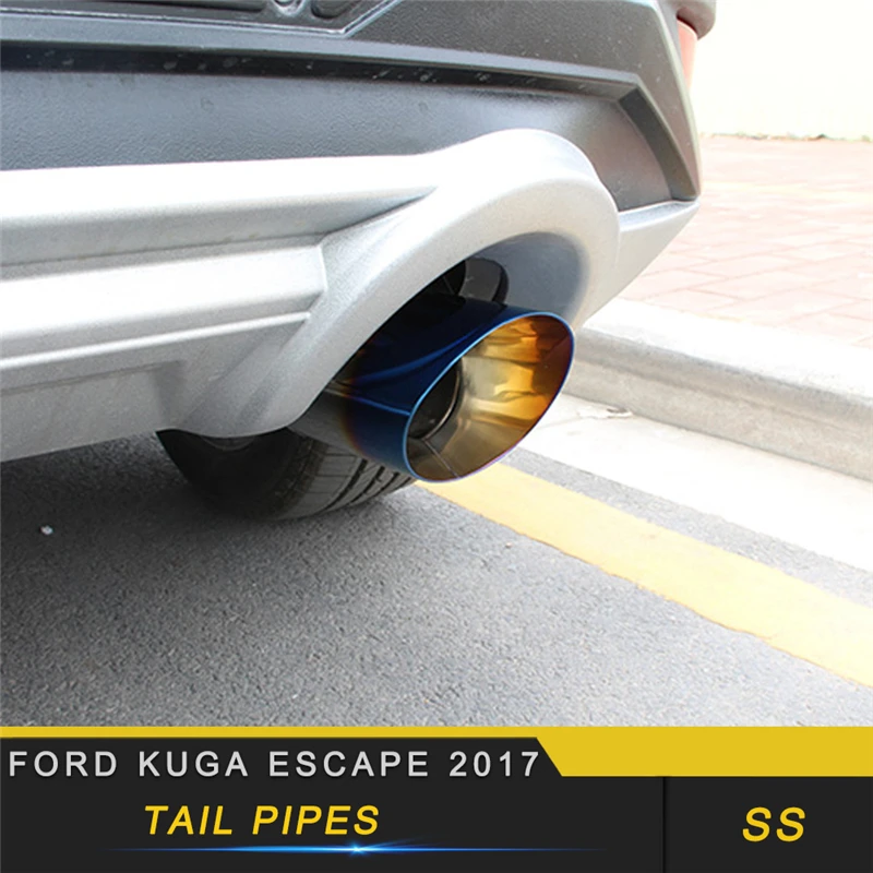 

For Ford KUGA Escape 2017 2018 Car Styling Tail Pipes Exhaust Pipe Silencer Frame Cover Trim Sticker Exterior Accessories