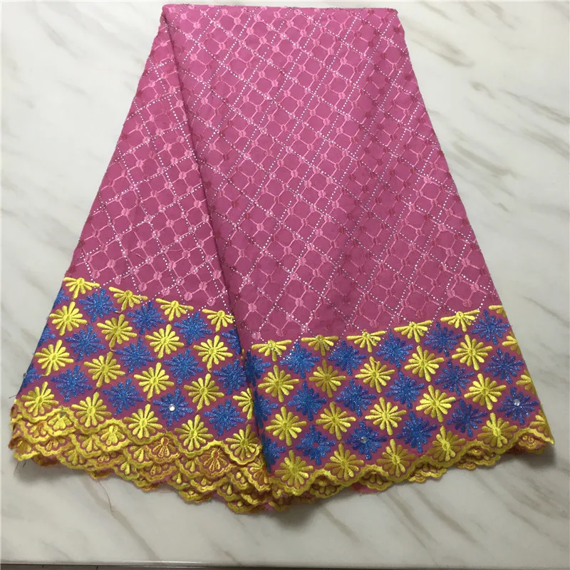 Высококачественный Дубай хлопковое кружево «швейцарская вуаль» ткань фиолетовая с золотой вышивкой плюс шифоновая блузка сухое кружево для вечерние PL100205 - Цвет: same as picture