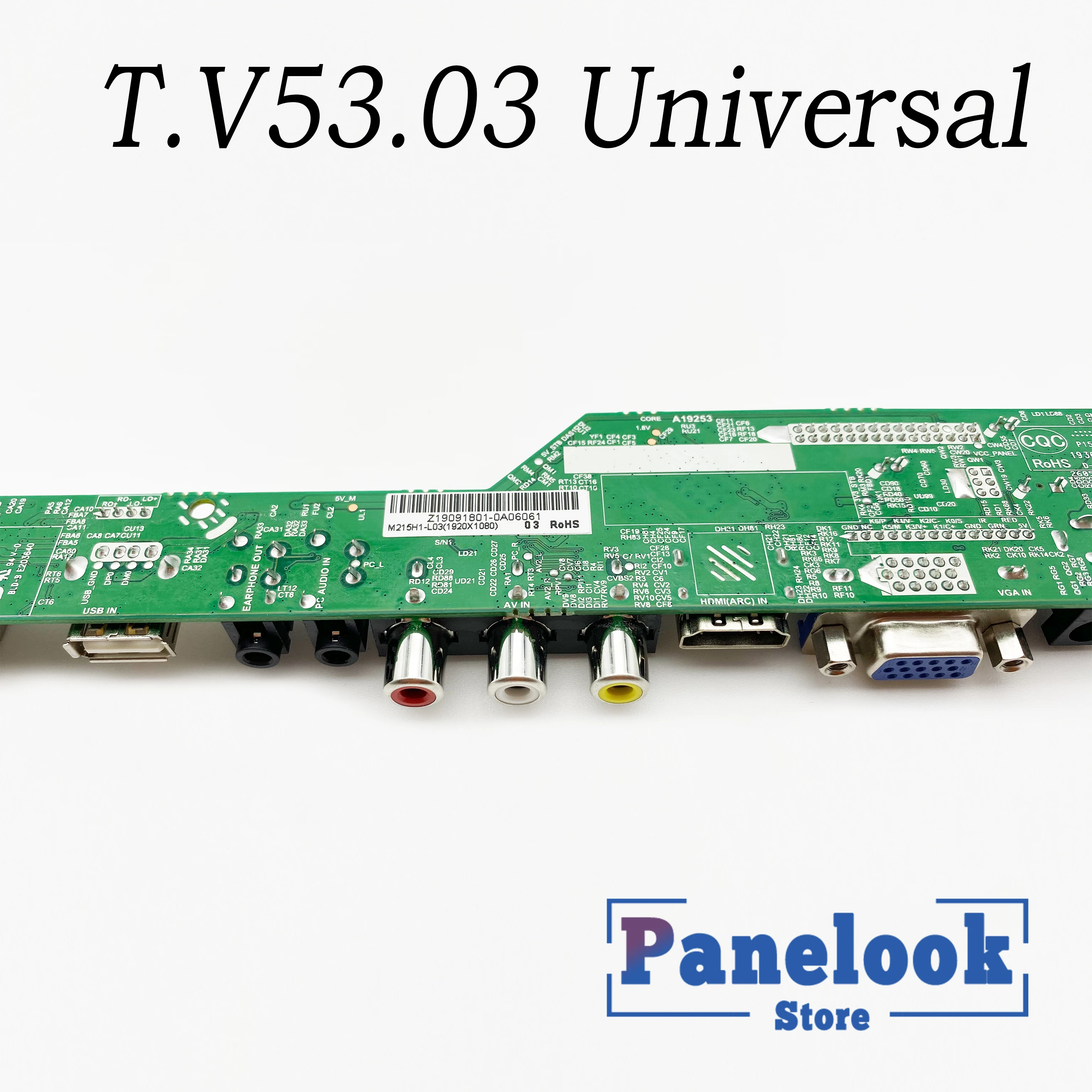 T. V53.03 Универсальный ЖК-телевизор контроллер драйвер платы PC/VGA/HDMI/USB интерфейс+ 7 ключ доска+ 4 лампы инвертор