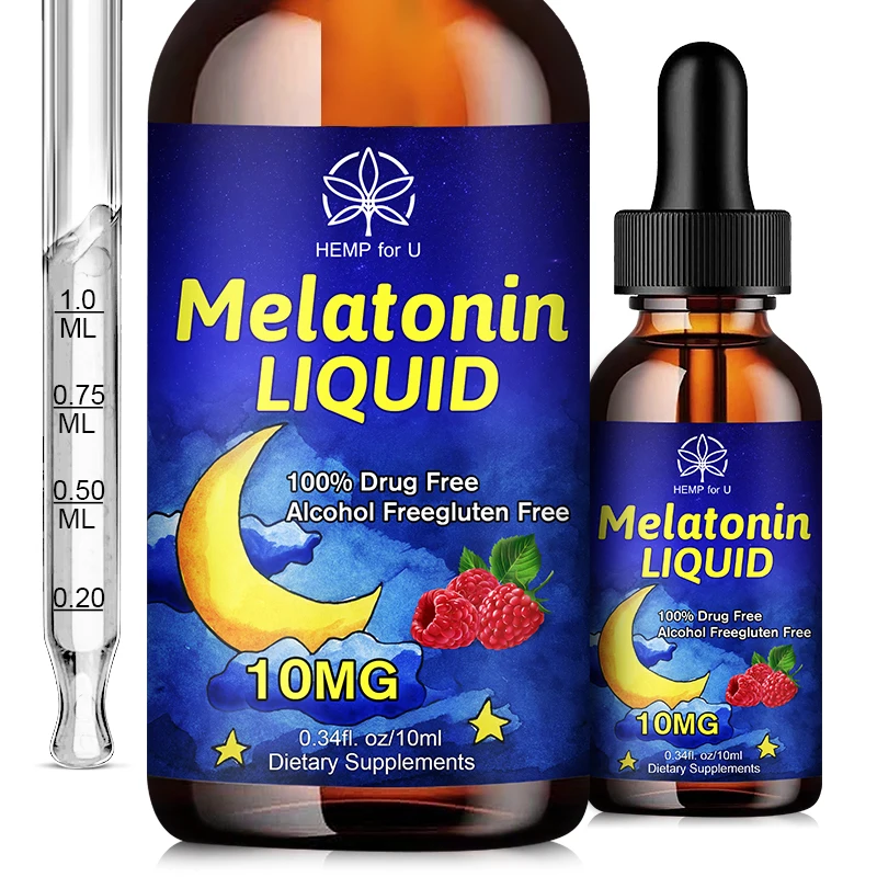 HFU 10Mg Melatonin Drops Liquid Adult Aid Night Sleep Help Save Support Health Improve Insomnia Supplement | Красота и здоровье