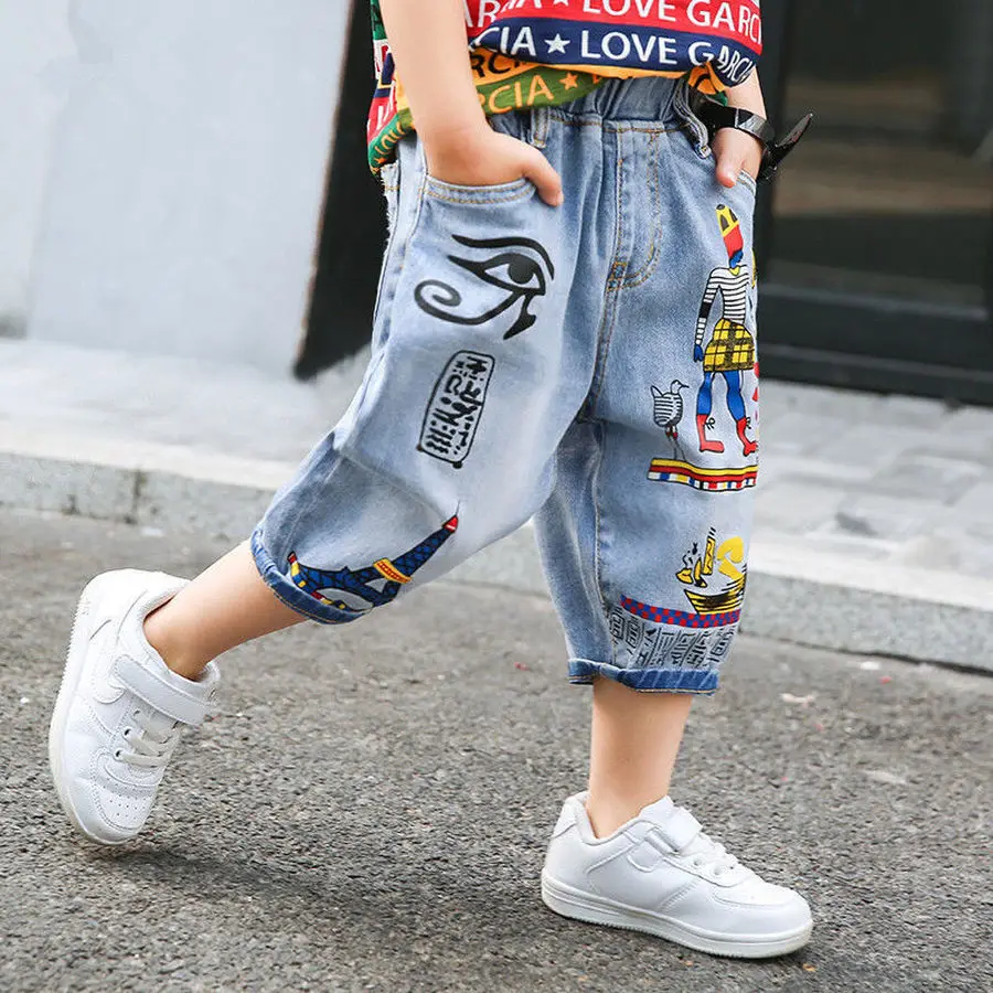 Kids Boys Girls Ripped Chino Cotton Summer Denim Jeans Shorts Age 5-13 Years New 