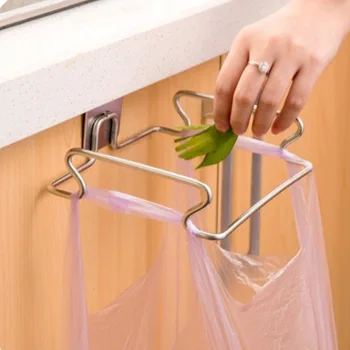 

Trash Storage Garbage Bag Holder Kitchen Cabinet Door Hanging Rack Accessories