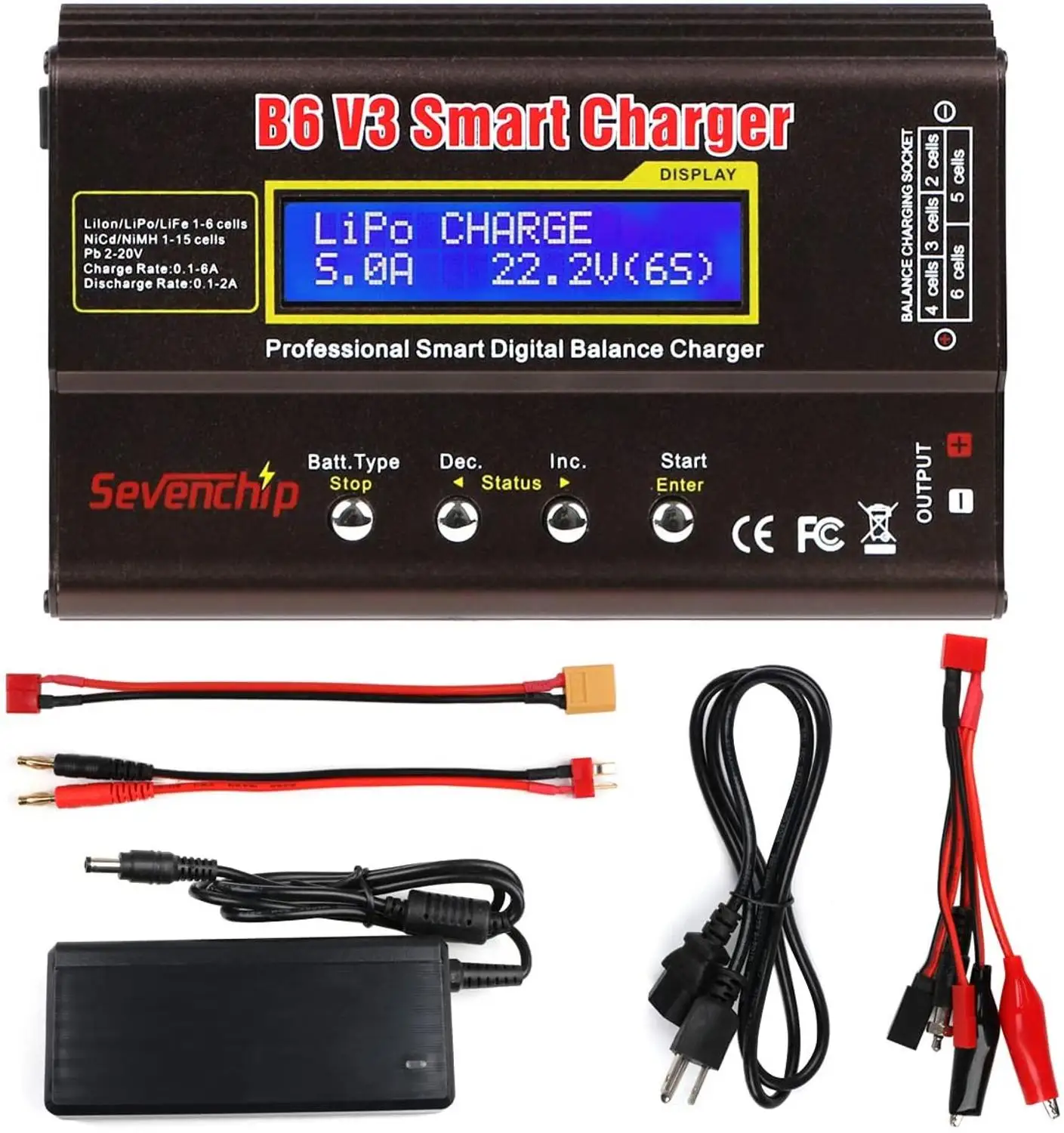 iMAX B6 80W 6A Battery Charger Lipo NiMh Li-ion Ni-Cd Digital RC Balance Charger Lipro Discharger + 15V 6A Adapter