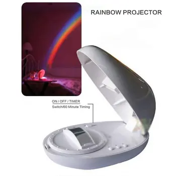 

LED Colorful Rainbow Lamp Romantic Egg-shaped Night Light Rainbow Projector Projection Lamp Luminaire Portable Home Decor