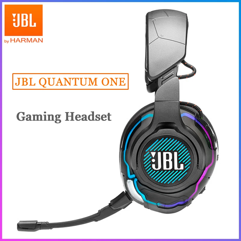 JBL Quantum ONE Gaming Headsets for PSP PS1 PS4 Stereo Bass Wired Headphone With LED Light And Mic for PC Active Noise Reduction