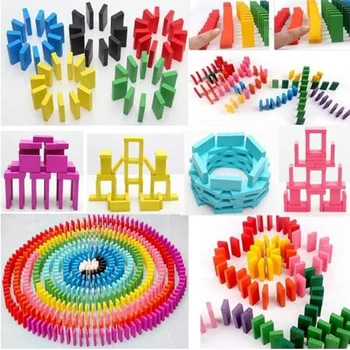 

120pcs/set Kids Rainbow Wooden Bricks Toys Domino Blocks Children Early Educational Wooden Toys For Children Gift New