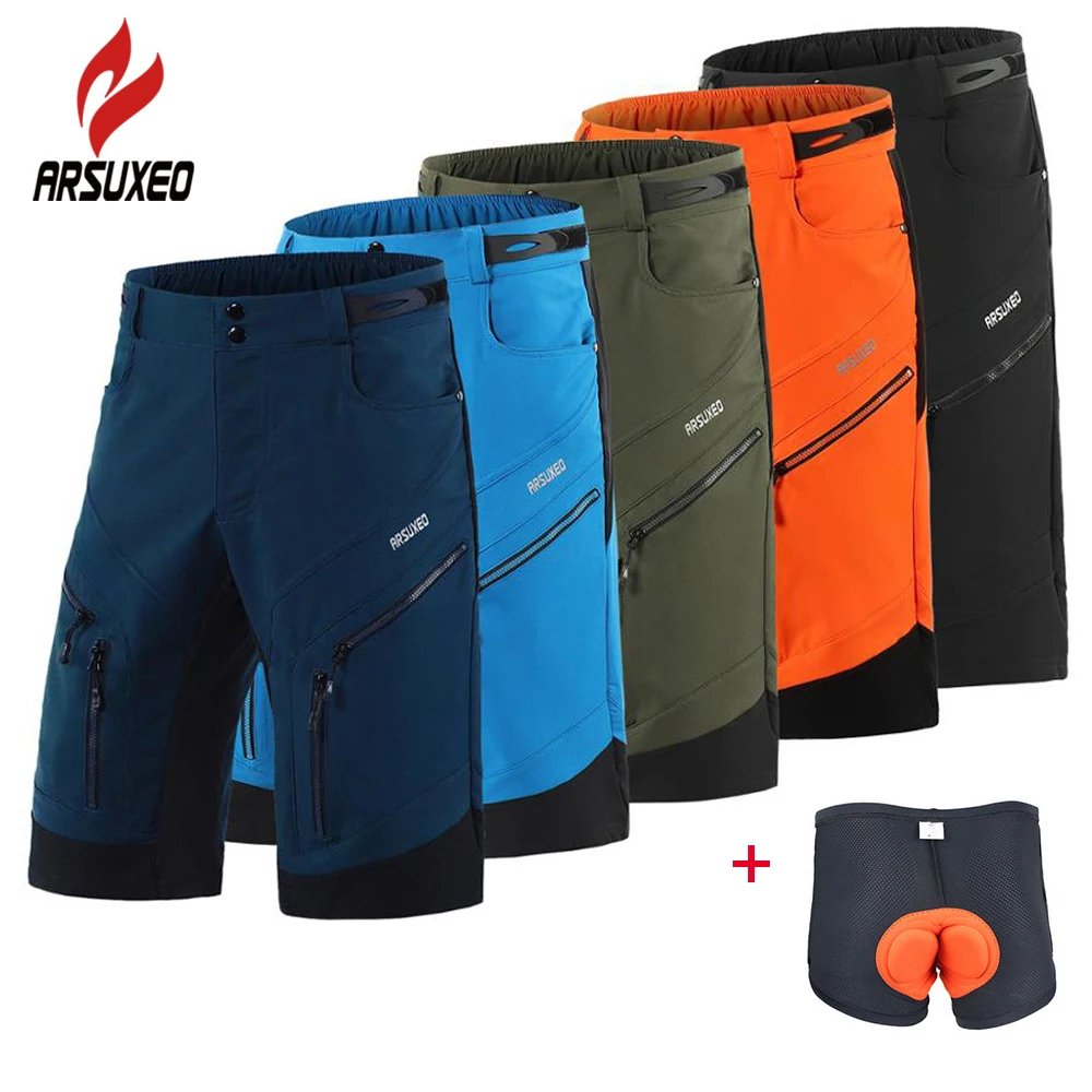 MTB Cycling Bike Shorts Padded Baggy Short Pants Off Road Loose Fit Breathable 