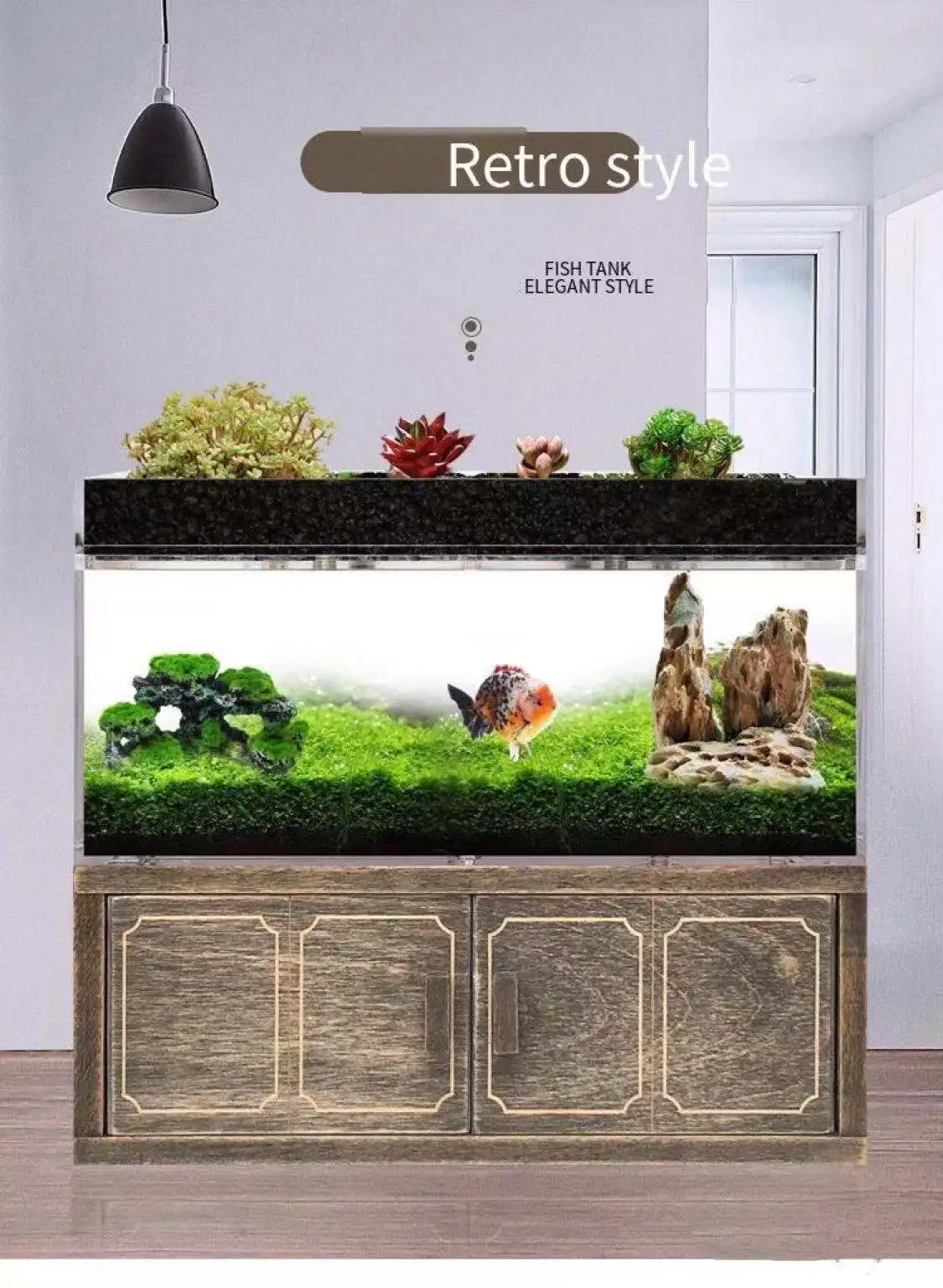 Title 3, Aquarium Desktop Small Filter Fish Tank Super W...