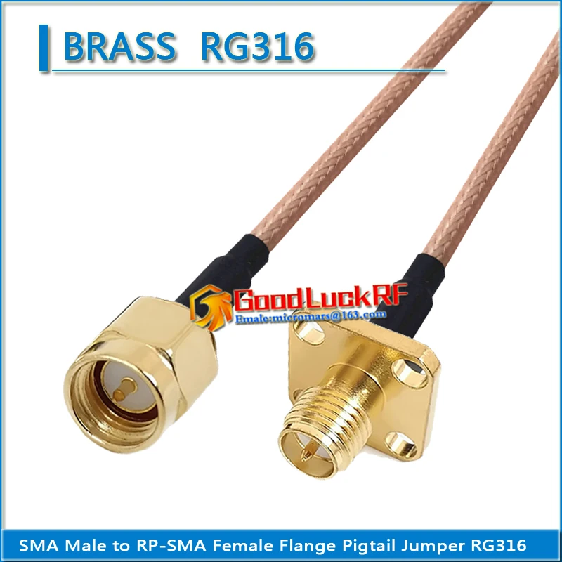 

High-quality SMA Male to RP SMA RPSMA RP-SMA Female 4 hole Flange Pigtail Jumper RG316 extend Cable low loss