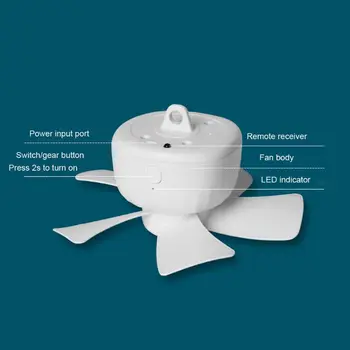 

Mini 4 Speed Remote Control Timing USB Hanging Ceiling Fan for Bed Tent Camping