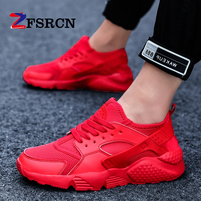 Новые мужские кроссовки модные спортивные кеды повседневная обувь уличные кроссовки Белый Красный Черный Большие размеры 47 обувь - Цвет: Красный