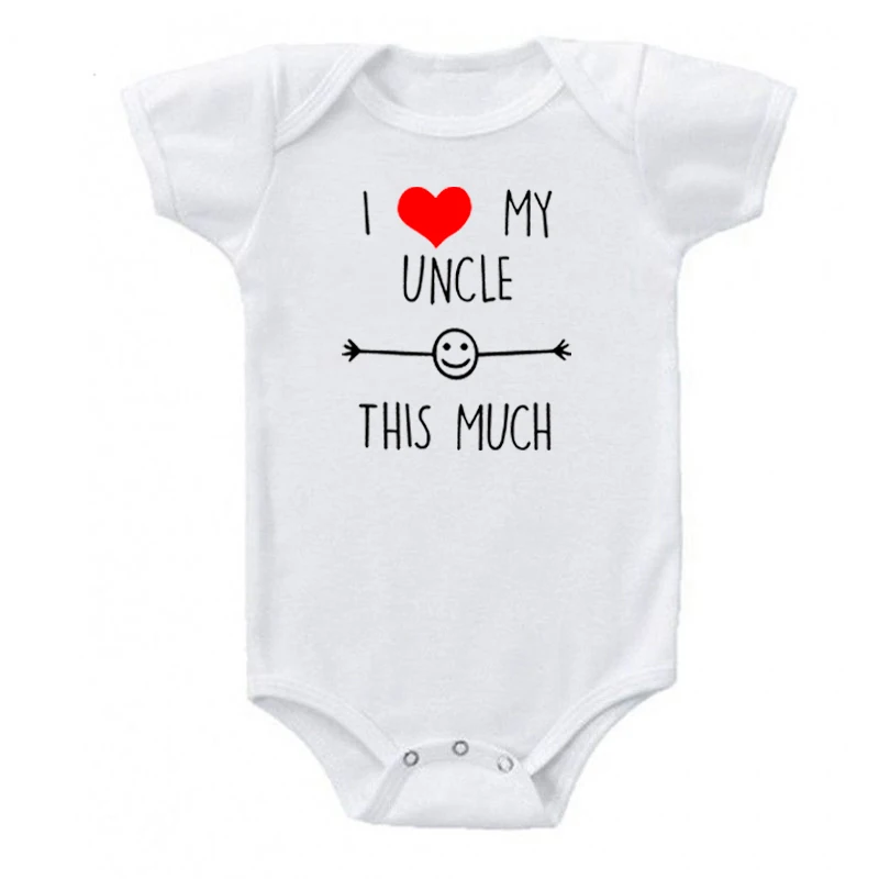 I Love My Uncle This Much Funny Newborn Baby Cotton Romper Infant Girls Boys Short Sleeve Fashion Kawaii Cute Jumpsuit Outfit 4