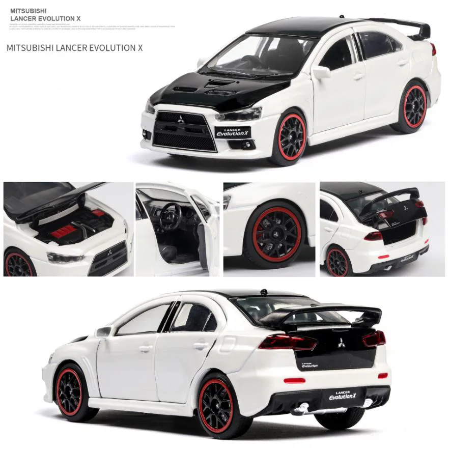 Горячая масштаб 1:32 колеса Lancer Evolution X металлическая модель с светильник и звук литья под давлением Mitsubishi спортивный автомобиль вытяните назад игрушки коллекция