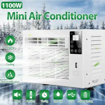 

1100W 110V/220V Air Cooler Fan Conditioner Cold/Heat Desktop Dehumidification Timer remote control LED Control USB 2.0A Home