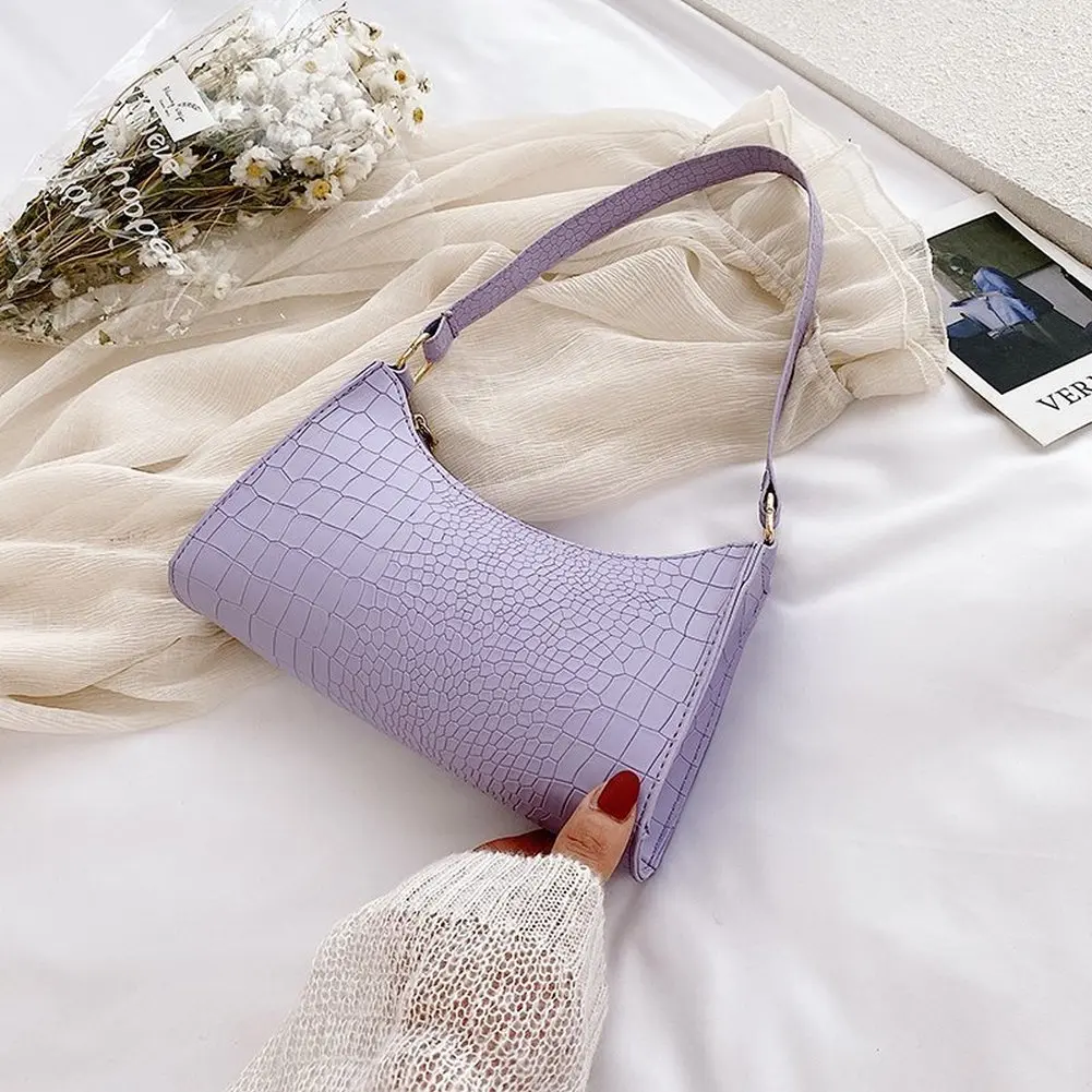 Women Solid Color PU Leather Handbags Totes Lady Daily Shopping Shoulder Bags for Women Youth Ladies Simple Versatile Bag