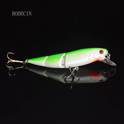 1 шт., приманка для рыбной ловли Minnow, зима 135 мм, 15 г, 3 сегмента, поддельная/Жесткая/искусственная приманка, воблеры для щуки/троллинга/рыбы, 3D глаза - Цвет: C1  1PCS