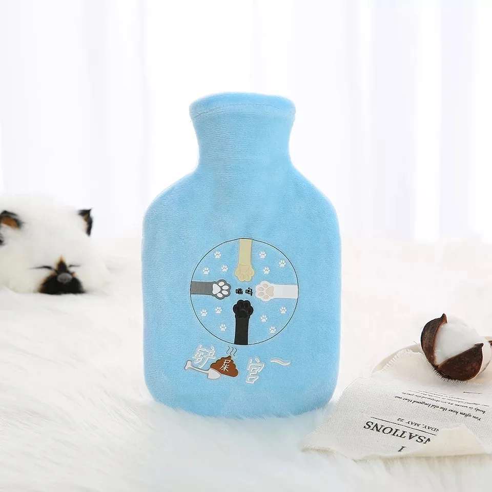 350 ml 1 шт. милые толстые горячие портативные бутылки для воды, резиновые зимние теплые бутылки для воды, грелка для рук для девочек, карман для рук, сумка для горячей воды - Цвет: 350 ml