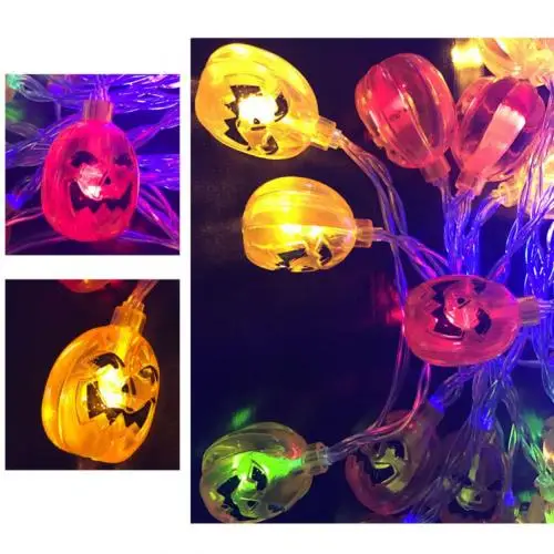Colorful Pumpkin 2,5 м череп Тыква кулон светодиодный светящаяся гирлянда лампа бар Хэллоуин Праздничное оформление идеальное украшение для вашей комнаты сад - Цвет: Colorful Pumpkin