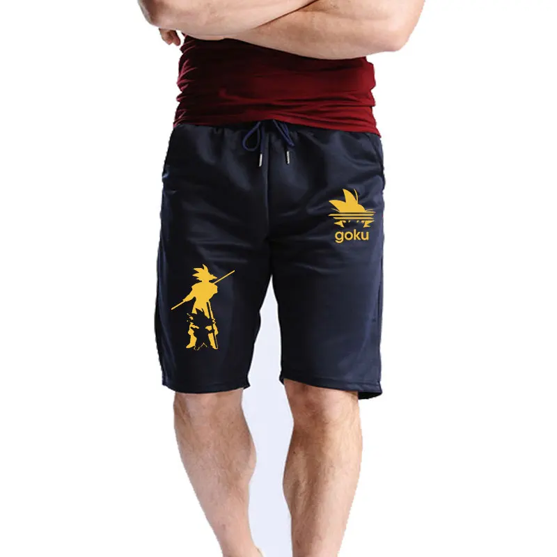 navy yellow Лидер продаж; летние мужские шорты; хлопковые повседневные модные шорты; шорты с принтом; шорты для фитнеса; шорты для бега - Цвет: navy yellow