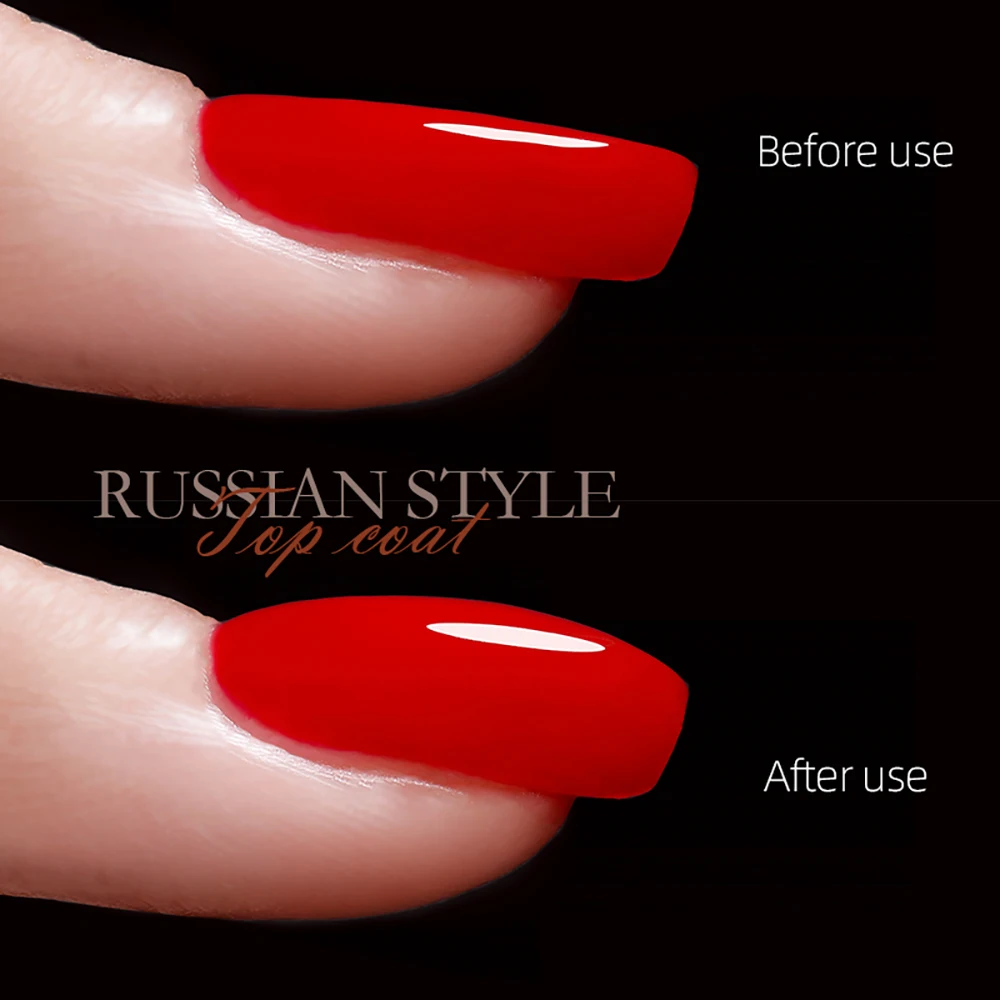 

Russian Top Coat For Make Thick Nail Multifunction No Wash Top Coat Self-leveling Gel Nail Polish Sticky Rhinestone Nails Art