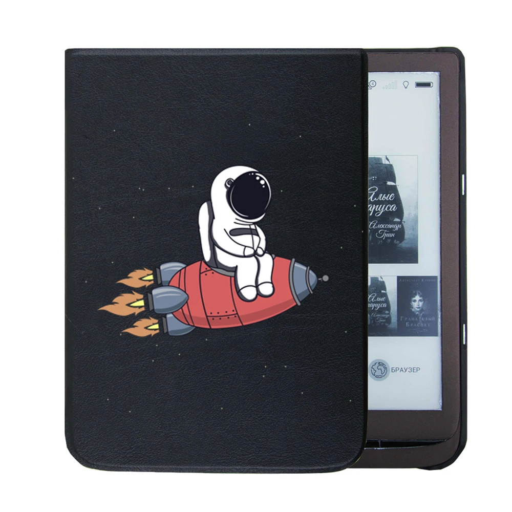 740 hei S123 Чехол для PocketBook InkPad 3 740 PB740 7,8 дюймов pu кожаный чехол-книжка с принтом+ Защитная пленка для экрана - Цвет: 740 hei S123