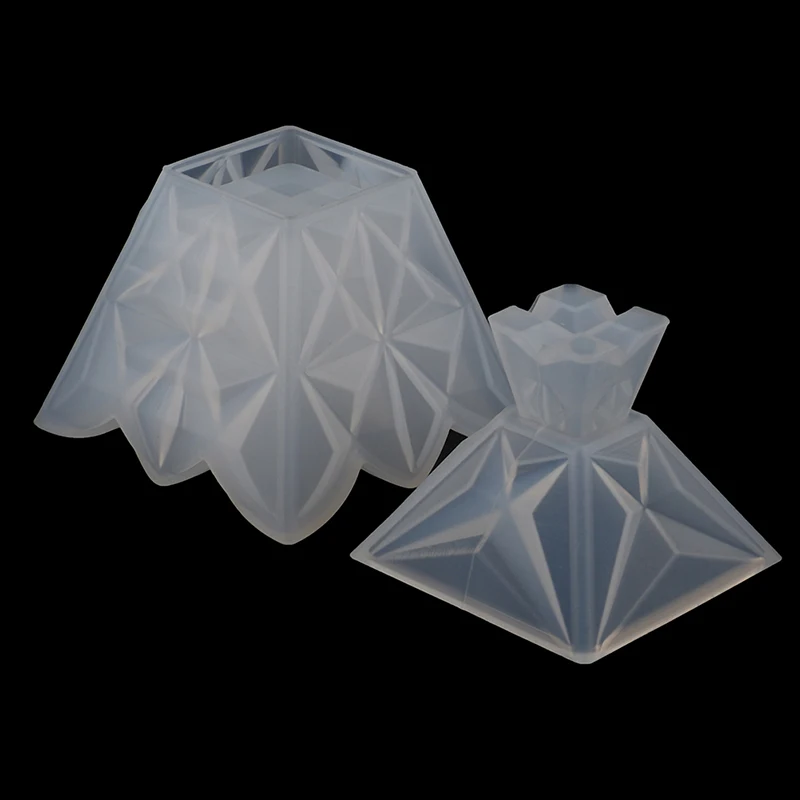 2pcs/set Transparent Silicone Mould Pyramid Storage Box Jewelry Mold Art Decoration Epoxy Resin Molds Jewelry Tools