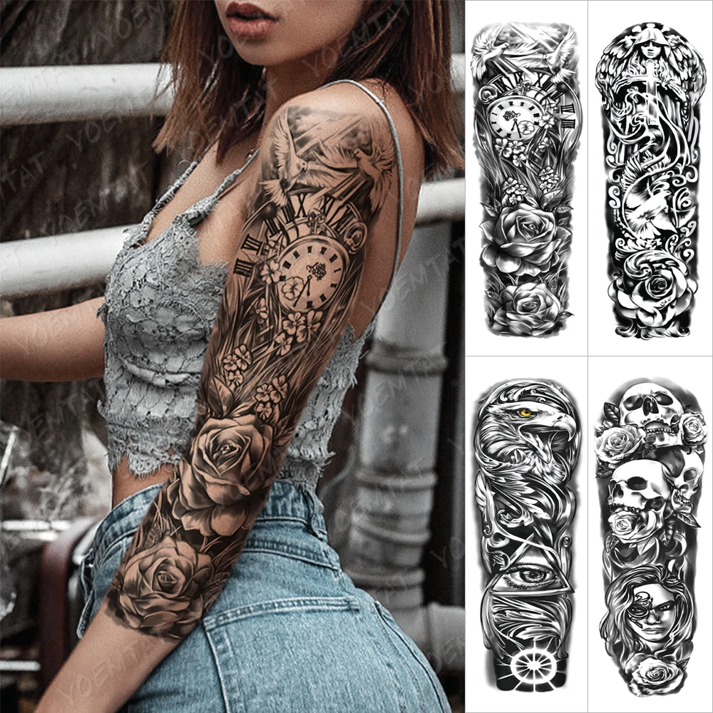 Tatouage Colombe Bras Femme Autocollant De Tatouage Temporaire, Grande Horloge Pour Bras, Croix De  Halo, Étanche, Colombe De La Paix, Art Corporel, Faux Tatouage Pour Femmes  Et Hommes - Temporaire Tatouages - AliExpress