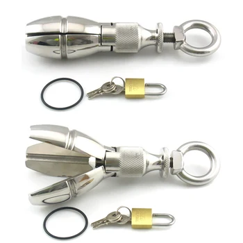 Heavy Stainless Steel Anal Dilators,Ass Expanding Chastity Device,Anal Plug,Lockable Adjust Buttplug Anus Sex Toys For Women Men