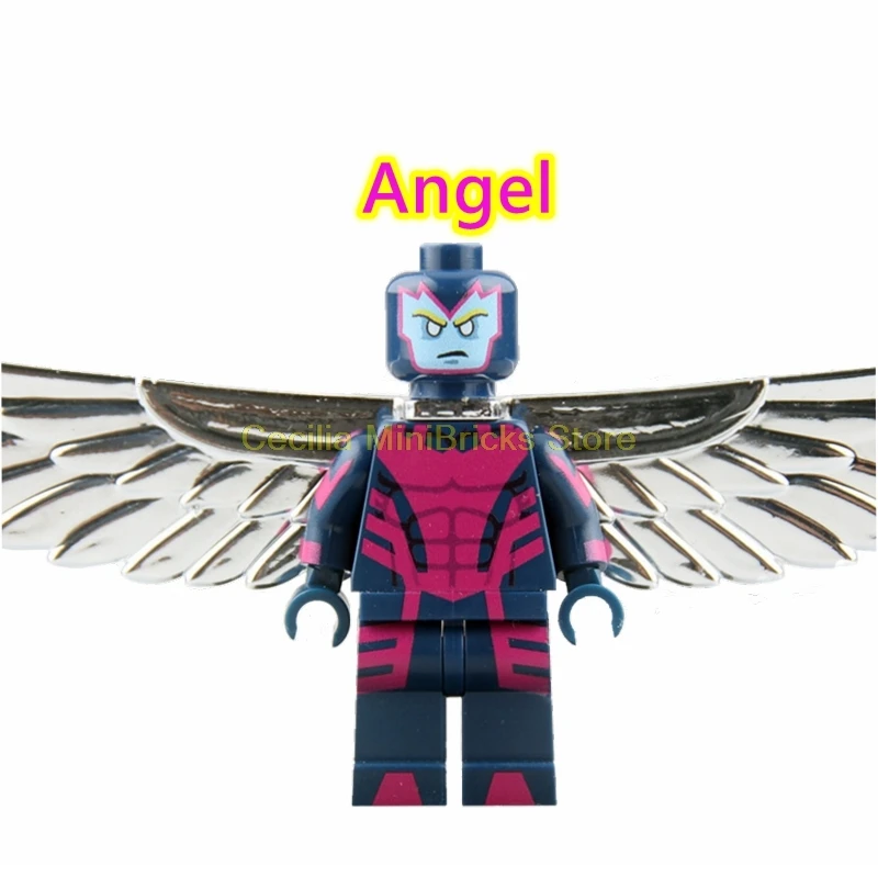 X-men Марвел Росомаха Жан Грей проф X Магнето Apocalypse Rogue Thanos строительные блоки игрушки для детей - Цвет: Angel
